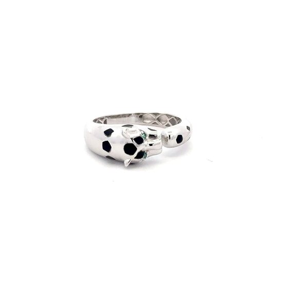 Unbranded Jewelry - 925 Sterling Silver Ring Panther Green Cubic Zirconia Size 5